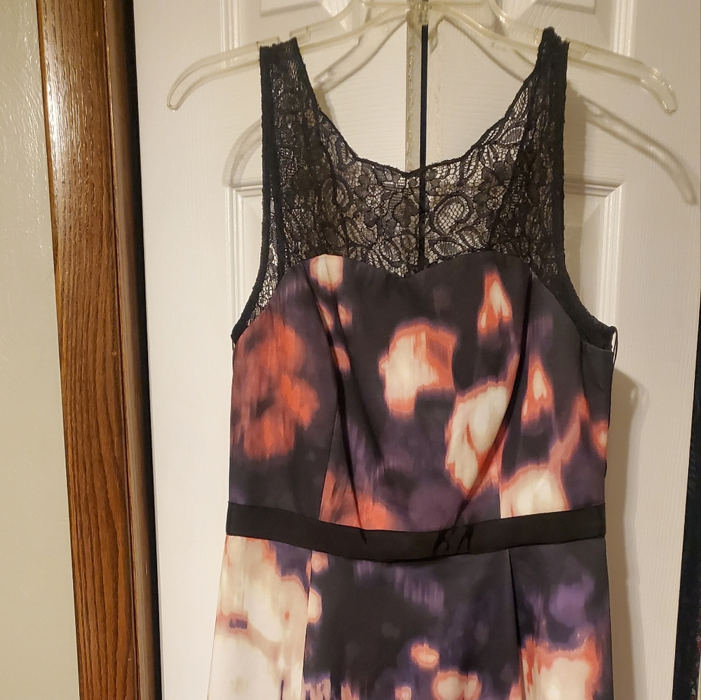 Adrianna Papell illusion neckline dress